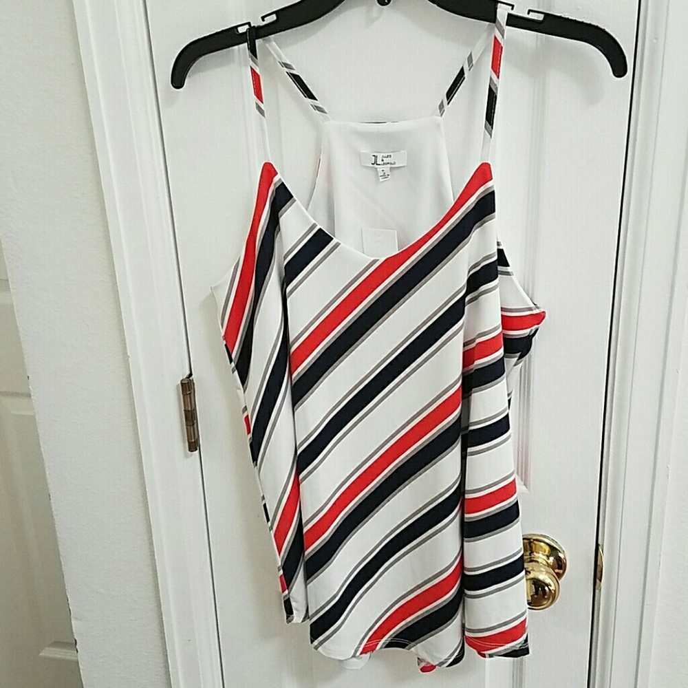 New diagonal striped tank